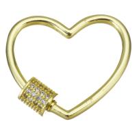 Brass Screw Clasp, Heart, plated, fashion jewelry & DIY & for woman, golden 