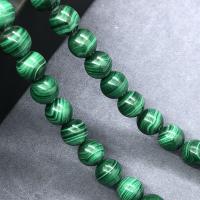 Natürliche Malachit Perlen, rund, poliert, verschiedene Größen vorhanden, grün, Länge:ca. 15 ZollInch, verkauft von Strang