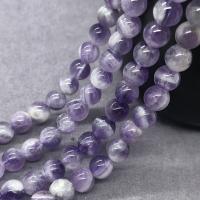 Natürliche Amethyst Perlen, rund, poliert, verschiedene Größen vorhanden, Länge:ca. 15 ZollInch, verkauft von Strang