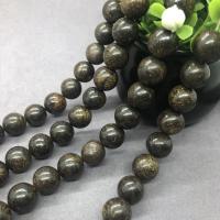 Bronzit Stein Perlen, rund, poliert, verschiedene Größen vorhanden, Länge:ca. 15 ZollInch, verkauft von Strang