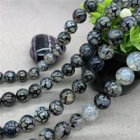 Natural Dragon Veins Agate Beads, Natural Stone, Round, polished Approx 15 Inch 