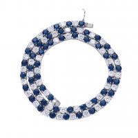 Латунь цепи ожерелье, покрытый платиной, различной длины для выбора & Мужская & инкрустированное микро кубического циркония, Много цветов для выбора, 5mm, продается Strand