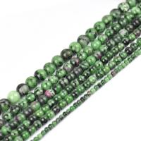 Perles en rouge vert, Rubis en Zoïsite, Rond, DIY & normes différentes pour le choix Environ 39 cm, Vendu par brin