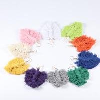 Fashion Tassel Earring, Zinc Alloy, with Cotton Thread, plated, Bohemian style & for woman 