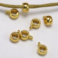 Zinklegierung Stiftöse Perlen, goldfarben plattiert, DIY, 9x6mm, 100PCs/Tasche, verkauft von Tasche