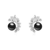 Zinc Alloy Rhinestone Stud Earring, with CRYSTALLIZED™ Crystal Pearl, fashion jewelry 