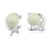 Zinc Alloy Stud Earring, CRYSTALLIZED™ Crystal Pearl, with Zinc Alloy, fashion jewelry 
