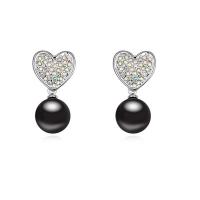 Zink Legierung Strass Tropfen Ohrring, Zinklegierung, mit Swarovski Kristall Perlen, Modeschmuck, keine, verkauft von Paar