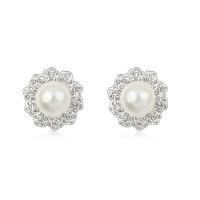 Zinc Alloy Rhinestone Stud Earring, with CRYSTALLIZED™ Crystal Pearl, fashion jewelry 