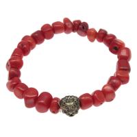 Natural Coral Bracelets, irregular, polished, fashion jewelry & for woman, red, 10*8mm  3*9mm .5 Inch 