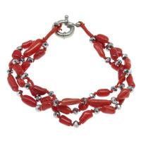 Bracelets corail naturels, larme, poli, bijoux de mode & pour femme, rouge, 12*5mm .5 pouce, Vendu par brin
