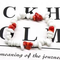 Natural Coral Bracelets, irregular, polished, fashion jewelry & for woman, white, 10*6mm .5 Inch 