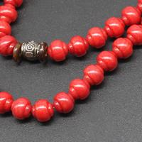 Natural Coral Necklace, Round, polished, fashion jewelry & for woman, red, 6mm cm 