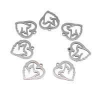 Zinc Alloy Heart Pendants, Stainless Steel, plated, DIY, silver color, 15*13*1mm 