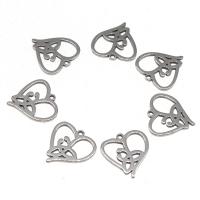 Zinc Alloy Heart Pendants, Stainless Steel, plated, DIY, silver color, 15*14*1mm 