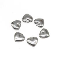 Stainless Steel Heart Pendants, plated, DIY, silver color, 15*16*4mm 