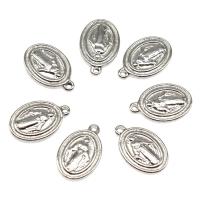 Stainless Steel Pendants, Ellipse, plated, DIY, silver color, 13*9*2mm 