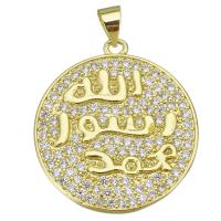 Cubic Zirconia Micro Pave Brass Pendant, Round, plated, fashion jewelry & DIY & with cubic zirconia Approx 3.5mm 