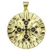 Cubic Zirconia Micro Pave Brass Pendant, Round, plated, fashion jewelry & DIY & with cubic zirconia Approx 3.5mm 