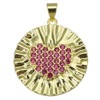 Cubic Zirconia Micro Pave Brass Pendant, Round, plated, fashion jewelry & DIY & with cubic zirconia Approx 3.5mm 