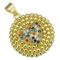 Cubic Zirconia Micro Pave Brass Pendant, plated, fashion jewelry & DIY & with cubic zirconia, golden Approx 3.5mm 