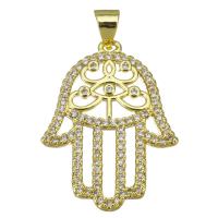 Cubic Zirconia Micro Pave Brass Pendant, plated, fashion jewelry & DIY & with cubic zirconia, golden Approx 3.5mm 