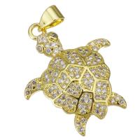 Cubic Zirconia Micro Pave Brass Pendant, plated, fashion jewelry & DIY & with cubic zirconia, golden Approx 3.5mm 