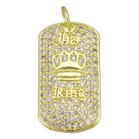 Cubic Zirconia Micro Pave Brass Pendant, plated, fashion jewelry & DIY & with cubic zirconia, golden Approx 3.5mm 