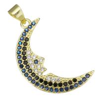 Cubic Zirconia Micro Pave Brass Pendant, plated, fashion jewelry & DIY & with cubic zirconia, golden Approx 3.5mm 