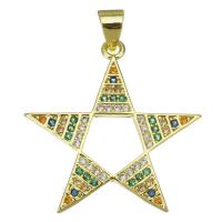 Cubic Zirconia Micro Pave Brass Pendant, Star, plated, fashion jewelry & DIY & with cubic zirconia Approx 3.5mm 