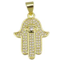 Cubic Zirconia Micro Pave Brass Pendant, plated, fashion jewelry & DIY & with cubic zirconia, golden Approx 3.5mm 