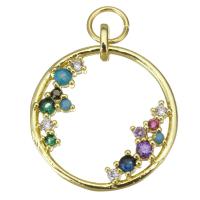 Cubic Zirconia Micro Pave Brass Pendant, Round, plated, fashion jewelry & DIY & with cubic zirconia Approx 3.5mm 