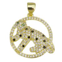 Cubic Zirconia Micro Pave Brass Pendant, plated, fashion jewelry & DIY & with cubic zirconia, golden Approx 3.5mm 