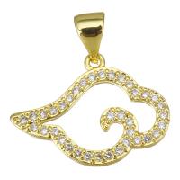 Cubic Zirconia Micro Pave Brass Pendant, plated, fashion jewelry & DIY & with cubic zirconia, golden Approx 3.5mm 