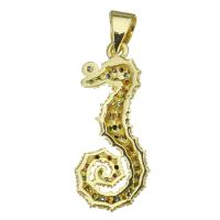 Cubic Zirconia Micro Pave Brass Pendant, Seahorse, plated, fashion jewelry & DIY & with cubic zirconia Approx 3.5mm 