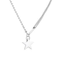 Collar de la joyería de titanio, Partículas de acero, con 2.56inch extender cadena, Estrella, para mujer, 12mm, longitud:17.32 Inch, Vendido por Sarta