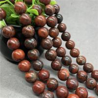Jaspis Brekzien Perlen, Jaspis Brecciated, rund, poliert, verschiedene Größen vorhanden, Länge:ca. 15 ZollInch, verkauft von Strang
