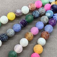Natürliche Effloresce Achat Perlen, Auswitterung Achat, rund, poliert, verschiedene Größen vorhanden, gemischte Farben, Länge:ca. 15 ZollInch, verkauft von Strang