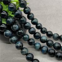 Tiger Eye Beads, Round, polished blue black Approx 15 Inch 