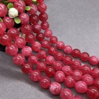 Rhodonit Perlen, rund, poliert, verschiedene Größen vorhanden, Länge:ca. 15 ZollInch, verkauft von Strang