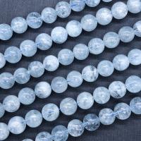 Aquamarin Perlen, rund, poliert, verschiedene Größen vorhanden, Länge:ca. 15 ZollInch, verkauft von Strang