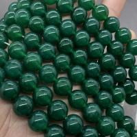 Perle agate verte naturelle, Rond, poli, normes différentes pour le choix, vert Environ 15 pouce, Vendu par brin