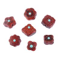 Red Sandalwood Willow Beads, with turquoise, Carved, DIY 