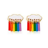Zinc Alloy Drop Earring, plated, for woman, multi-colored 
