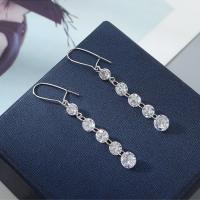 Cubic Zircon Brass Earring, with Cubic Zirconia, durable & fashion jewelry 