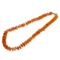 Natural Coral Necklace, Flat Round, polished, DIY, yellow, 3*10mm cm 