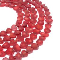 Natural Coral Beads, Heart, polished, DIY red, 10mm  17mm 
