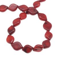 Natural Coral Beads, Leaf, polished, DIY red 