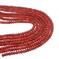 Abalorios de Coral, Redondo aplanado, pulido, Bricolaje, Rojo, 8*6mm, Vendido por Sarta