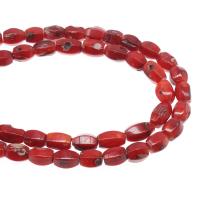 Natürliche Korallen Perlen, Koralle, Vieleck, poliert, DIY, rot, 12*8mm, verkauft von Strang